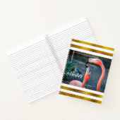 ベスティスピンクフラミンゴス金ゴールドホワイトストライプカスタム ノートブック (内部)