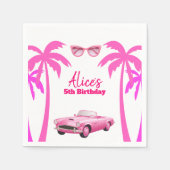 ベスティスマリブピンクドールビーチ誕生日 スタンダードカクテルナプキン (正面)