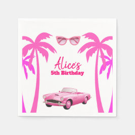 ベスティスマリブピンクドールビーチ誕生日 スタンダードカクテルナプキン