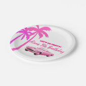 ベスティスマリブピンクドールビーチ誕生日 ペーパープレート (アングル)