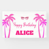 ベスティスマリブピンクドールビーチ誕生日 横断幕 (横)