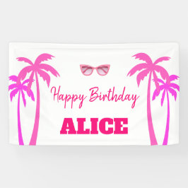 ベスティスマリブピンクドールビーチ誕生日 横断幕