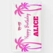 ベスティスマリブピンクドールビーチ誕生日 横断幕 (縦)