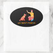 「ベスティーとハイファイブ」 楕円形シール (バッグ)