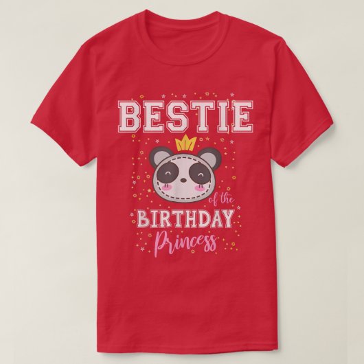 ベスティーの誕生日プリンセスかわいいパンダベアB- Tシャツ (デザイン正面)