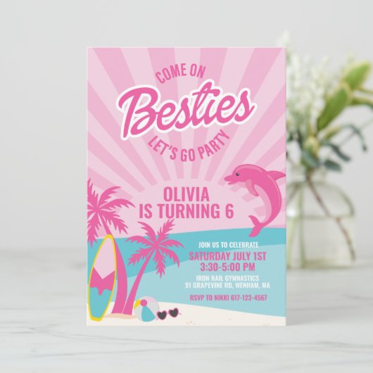ベスティーズピンクマリブビーチ誕生日 招待状 (スタンド正面)