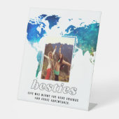 ベスティーズ写真地図最高の友達引用文 台座サイン (正面)