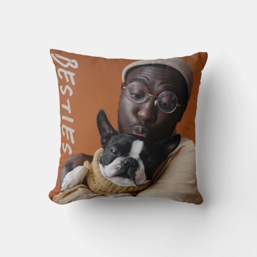 ベスティーズ犬の恋人の写真ペット記念碑 クッション (正面)