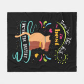 ベスティーズ猫と犬おもしろい引用文 フリースブランケット (正面(横))