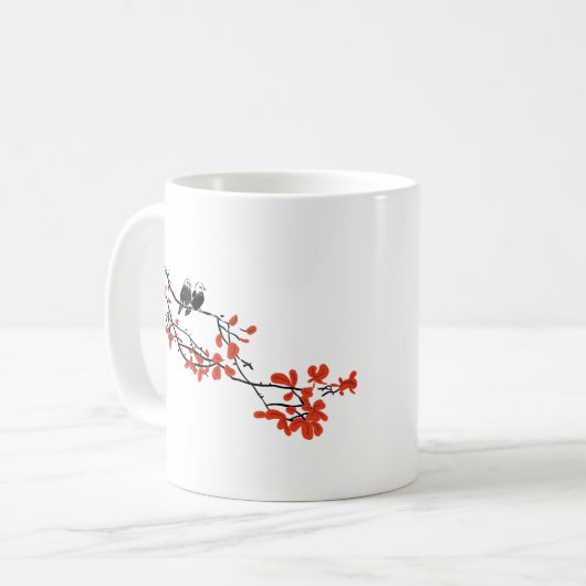 ベスティーズ贈り物2つの鳥の木の枝コーヒーマグ コーヒーマグカップ (正面左)
