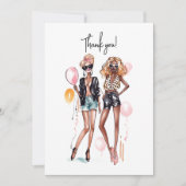 ベスティーズ黒巻きガールヒョウ柄ハイヒール サンキューカード (正面)