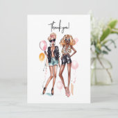 ベスティーズ黒巻きガールヒョウ柄ハイヒール サンキューカード (スタンド正面)