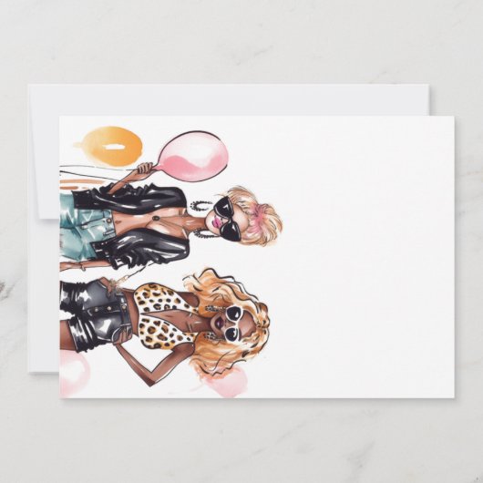 ベスティーズ黒巻きガールヒョウ柄ハイヒール サンキューカード (裏面)