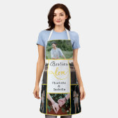 ベスティーズ・ラブカスタムエプロン | 6枚の写真のコラージギフト エプロン (着用した状態)