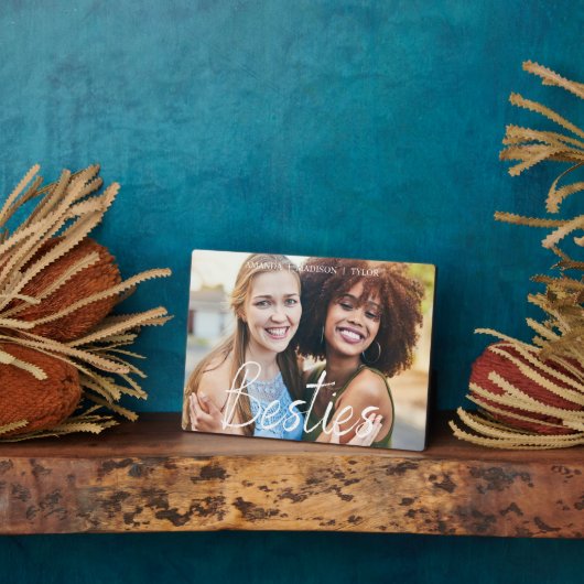ベスティーズ | 最高の友人のパーソナライズされた名前 フォトプラーク (側面)