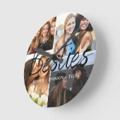 ベスティーズ | 最高の友人のパーソナライズされた名前 ラウンド壁時計 (傾斜)