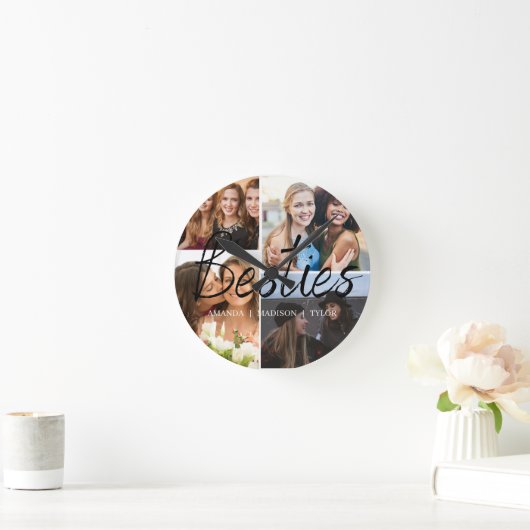 ベスティーズ | 最高の友人のパーソナライズされた名前 ラウンド壁時計 (ホーム)