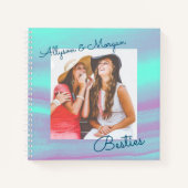 ベスティーズ、DIYの名前と写真、ティール（緑がかった色）、紫のアガテ ノートブック (正面)