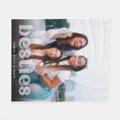 ベスティートレンディータイポグラフィフォトキープサケ フリースブランケット (正面(横))