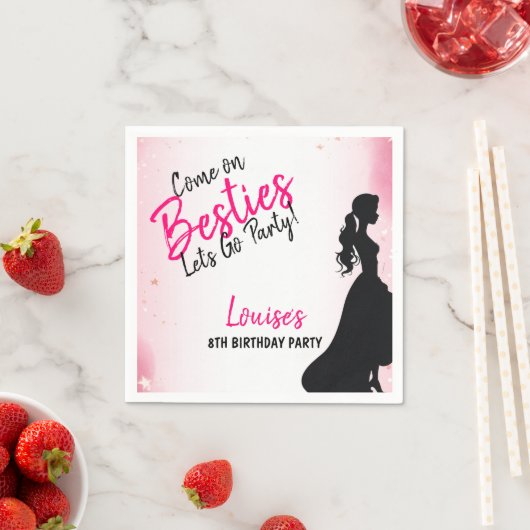 ベスティードルピンクグリッターパーティー スタンダードカクテルナプキン (インサイチュ)