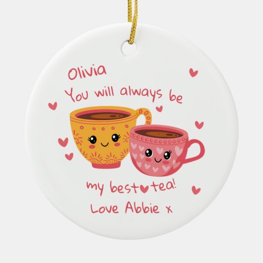 ベスティーパーソナライズされたフォトギフト セラミックオーナメント (正面)