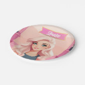 ベスティーピンクの人形ガーリーパーティー ペーパープレート (アングル)