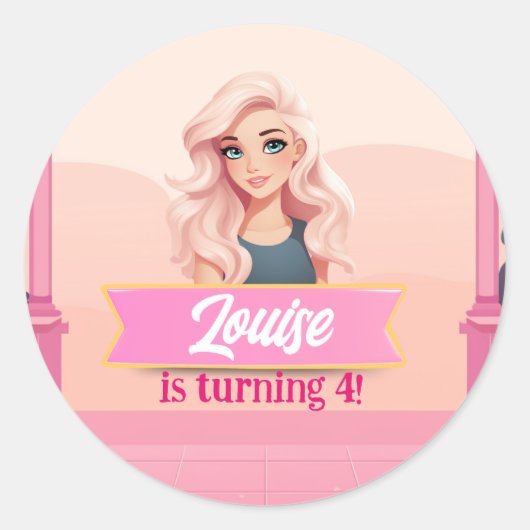 ベスティーピンクの人形 ラウンドシール (正面)