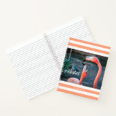 ベスティーピンクフラミンゴスオレンジストライプ名前をカスタムする ノートブック (内部)