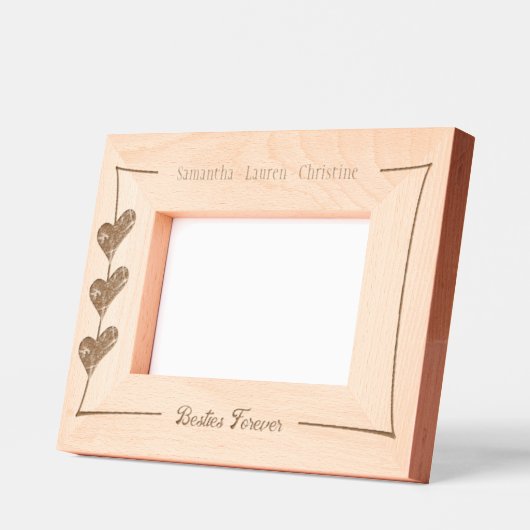 ベスティーフォーエバー最高のフレンズハート名前をカスタムする レーザー彫刻フレーム (左)