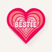 ベスティーブライトかわいこちゃんピンクハートスパイラルノートブック ノートブック (正面)