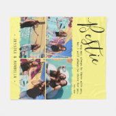 ベスティーモダン引用文フォトコラージュパーソナライズされたBFF フリースブランケット (正面(横))