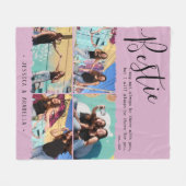 ベスティーモダン引用文フォトコラージュパーソナライズされたBFF フリースブランケット (正面(横))