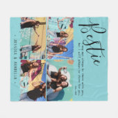 ベスティーモダン引用文フォトコラージュパーソナライズされたBFF フリースブランケット (正面(横))