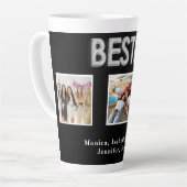 ベスティー最高のズの友だち黒い銀の写真名 カフェラテマグ (左アングル)
