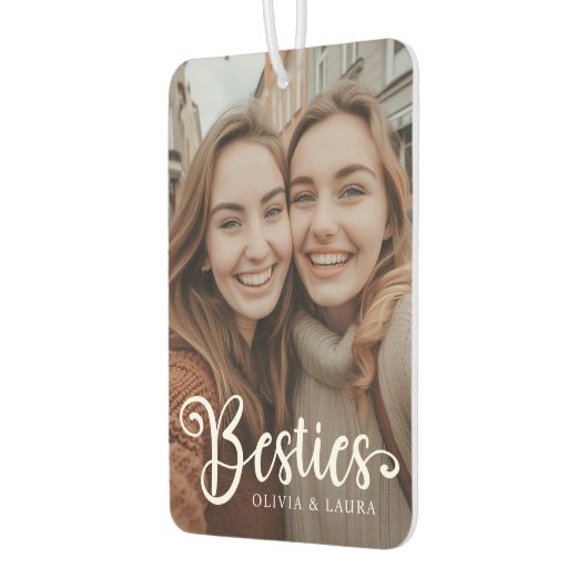 ベスティー最高のズの友達の名前をカスタムする写真 カーエアーフレッシュナー (左)