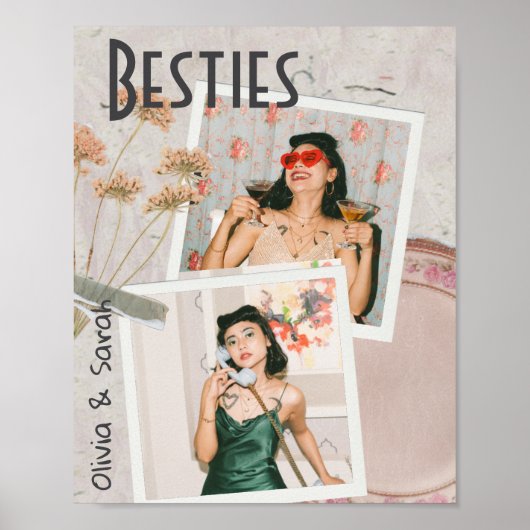 ベスティー最高のズの友達の名前をカスタムする写真 ポスター (正面)
