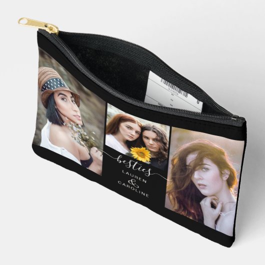 ベスティー最高のフレンズモダンシンプル写真テンプレート アクセサリーポーチ (見開き)