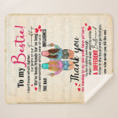 ベスティー·ギフト|私のベスティに手紙をありがとう シェルパブランケット (正面(横))