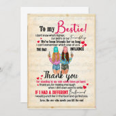ベスティー·ギフト|私のベスティに手紙をありがとう 招待状 (正面/裏面)