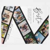 ベスティー |モダンフォトフィルムストリップのコラージュ フリースブランケット (正面(横))