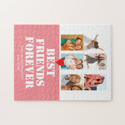 ベスティーBFFガールズフォトコラージギフトパーソナライズされた ジグソーパズル (横)