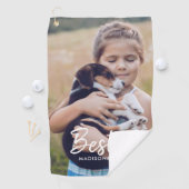 ベスティ|ペッカスタムトの写真と名前のタイポグラフィ ゴルフタオル (インサイチュ)