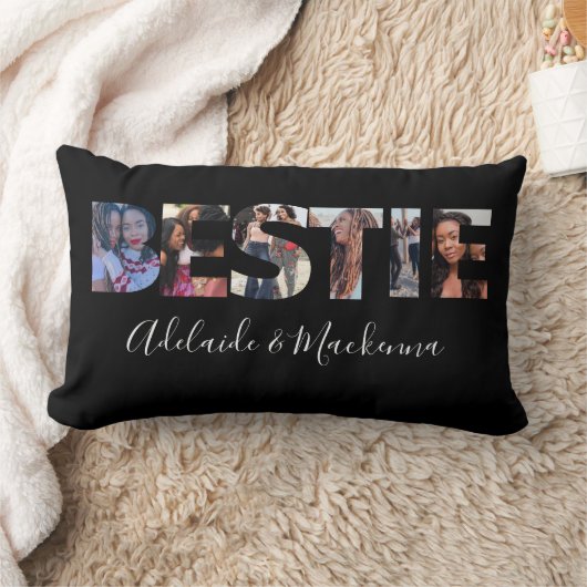 ベステパーソナライズされたィBFFフ最高のレンズフォトコラージュ ランバークッション (ブランケット)