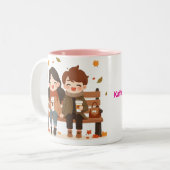 ベステフロンディネンタッセ – Gemeinsam Lachen & Kaffe ツートーンマグカップ (正面左)