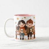 ベステフロンディネンタッセ – Gemeinsam Lachen & Kaffe ツートーンマグカップ (左)