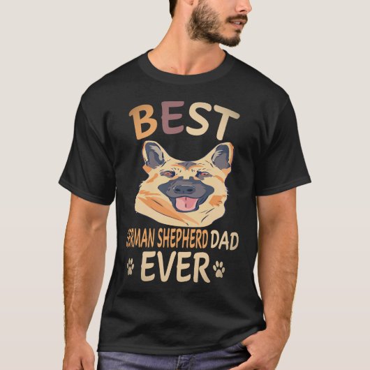 ベストなドイツ牧羊犬パパ ドイツ牧羊犬 Tシャツ (正面)