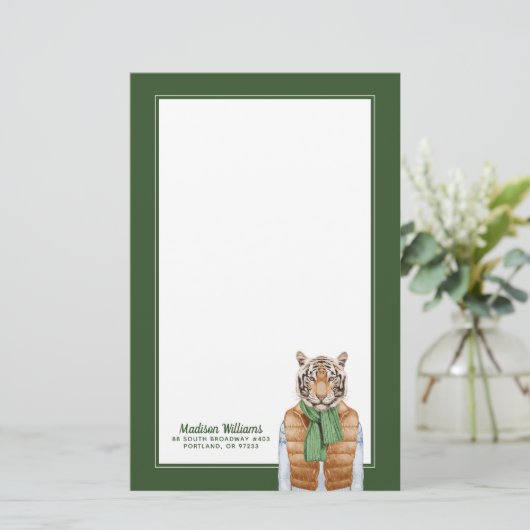 ベストのトラは|あなたの名前を加えます 便箋 (スタンド正面)