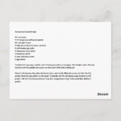 ベストのバナナのアイスクリームのレシピ ポストカード (裏面)