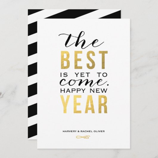 ベストはまだフェイクなホイルの年賀状を来ることです シーズンカード (正面/裏面)