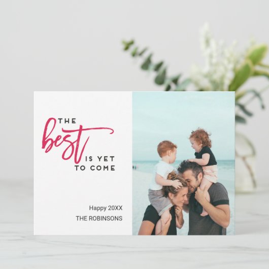 ベストはまだモダンな写真のクリスマスを来ることです シーズンカード (スタンド正面)